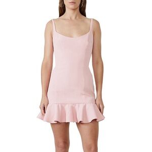Nordstrom Bardot formal pink mini dress scalloped edge size XL/12